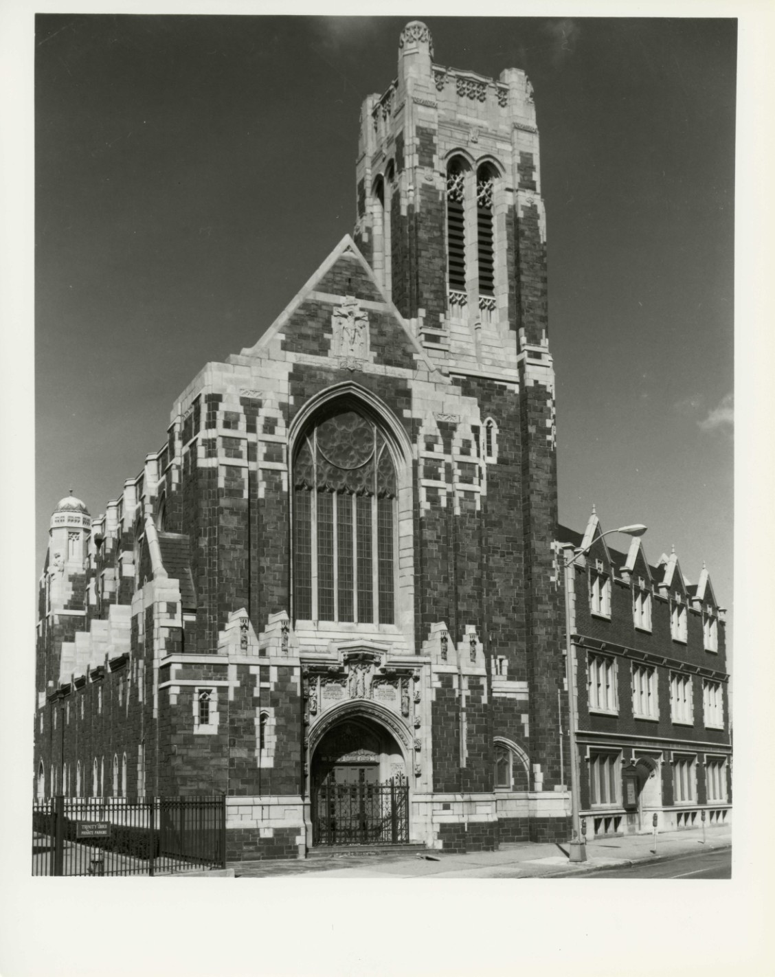 Site: Trinity Lutheran Church
Location: 1345 Gratiot Avenue
Detroit, Wayne County, Michigan
Photographer: John W. Knapp
Date: June, 1982
Negative: John W. Knapp
19616 Van Dyke
Detroit, MI 48234
View: Camera facing NNE
Photo#: 1 of 3